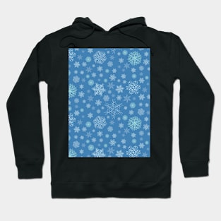 Snow time. Winter time. Christmas snow flakes. Colorful Christmas gift. Hoodie